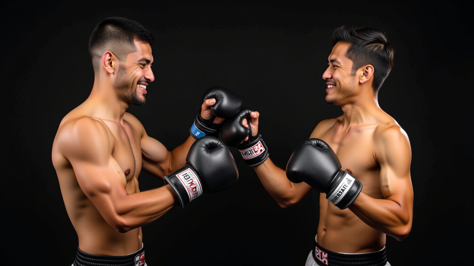 Comparativo entre luvas de boxe e muay thai masculinas.